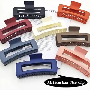 13CM Extra Large Matte Square Hair Claw Clip For Thick Hair Simple Geometric Shark Clip For Women Girls Matte Finish Hair Accessory