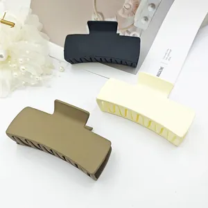 Macro view showing the smooth matte finish and solid design of three neutral hair claws