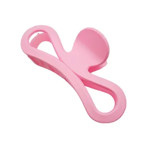 Large pink matte bow-tie hair claw clip with a unique cross-eight shape for women