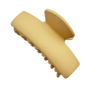 Minimalist French beige rectangular hair claw clip for an elegant and chic styling.