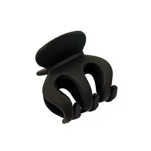 Small matte black hair claw clip for girls, shark clip hair accessory for ponytails