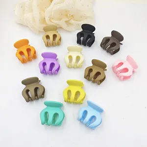 Simple Small Matte PS Plastic Hair Claw Clip High Ponytail Fixing Shark Clip Solid Color Hair Accessory For Women Girls