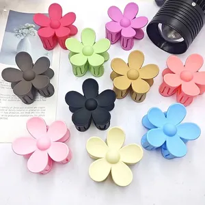 Matte Flower Hair Claw Clips Large Floral Hair Jaw Clips Non-Slip Matte Finish Hair Accessories For Women Thick Hair Bathing Styling Sun Flower Shark Clip