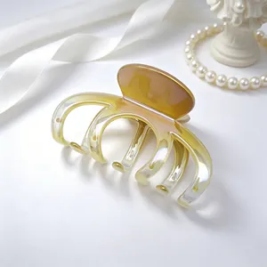 Elegant UV electroplated hair claw clip in amber gradient, perfect for thick hair