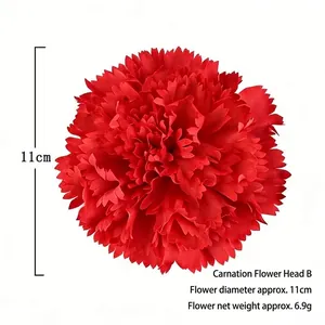 Large red artificial silk carnation flower head 11cm for DIY wedding home decoration