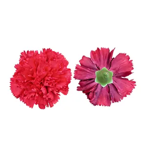 Realistic red artificial carnation flower heads for DIY wedding and home decor