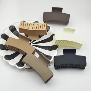 Solid Square Hair Claw Clip Matte Finish Large Shark Clip For Women Back Of Head Updo Hair Accessory Ins Style