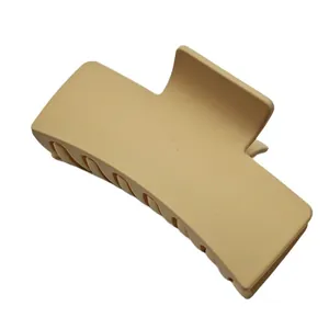Matte beige square hair claw clip for women's hair coiling and styling accessories