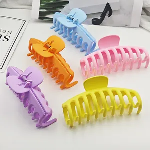 Pinza de Tiburón Grande Mate de Hueso de Dragón para Mujer Colores de Primavera de Dopamina Accesorios de Peinado de Plástico para Cabello Grueso