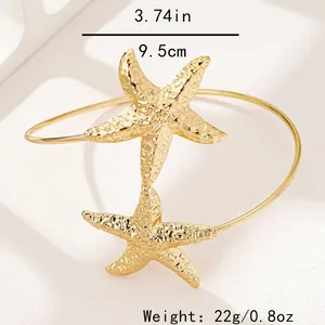 Bracciale rigido da braccio a forma di stella marina con info su peso e misura