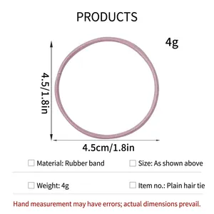 High elasticity minimalist pink hair tie with 4.5cm diameter and lightweight design