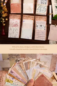 Detailed macro view of vintage retro scrapbooking paper material with nostalgic designs