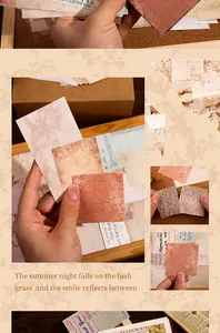Detailed views of vintage decorative scrapbooking paper with floral and retro patterns