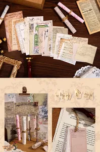 Vintage nostalgic scrapbook material papers with assorted patterns for DIY journal decoration