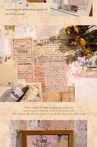 Vintage scrapbooking material paper for DIY bullet journal decoration
