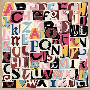 Retro Englische Alphabet Box Aufkleber DIY Scrapbooking Dekoratives Material Journaling Botanische Florale Cartoon Katzen Aufkleber