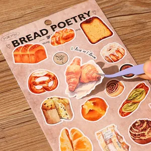 Vintage Baking Food Dessert Theme Journaling Stickers Cute Bread Coffee Pastry DIY Scrapbooking Decorative Craft Stickers