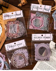 Set of vintage PET hollow picture frame stickers for scrapbooking and DIY journals