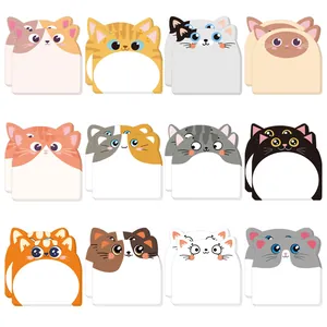 Collection de divers jolis pense-bêtes adhésifs en forme de chat pour les étudiants