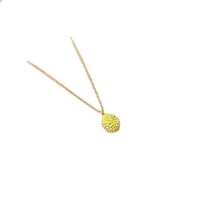 Unique sand gold durian pendant necklace for women, elegant jewelry gift for friends