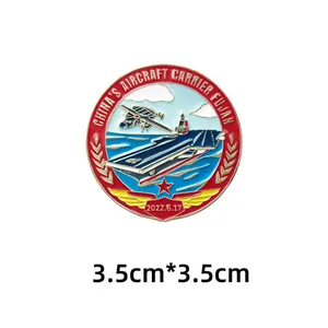Sammlerstück Fujian Flugzeugträger Emaille-Anstecknadel 3.5cm Souvenir für Militärfans