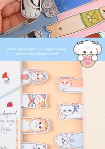 Cute cartoon animal paper bookmarks featuring cats and dogs for students, gift rewards