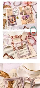 Detailed view of vintage relief PET frame stickers for scrapbooking decoration