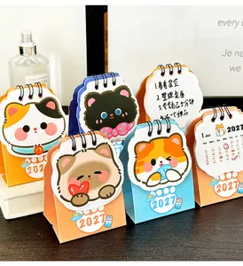 2027 Mini desk calendars with cute cartoon cat designs for office decoration