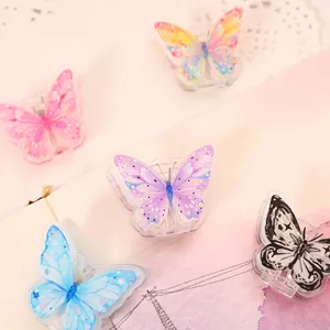 Clip a farfalla colorate in acrilico per cancelleria e decorazione di scrapbooking