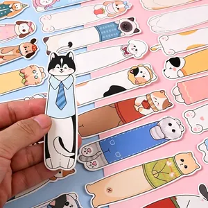 Cute Cartoon Animal Paper Bookmarks 30 Pieces Pack Cat Dog Designs Ins Style Student Reading Stationery Rewards Gift