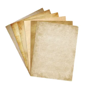 Set of 50 sheets of vintage A4 paper for DIY scrapbooking and retro writing material.