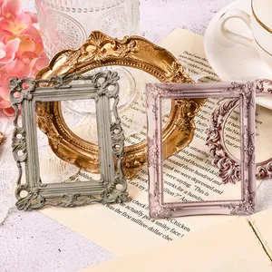 Decorative vintage PET hollowed-out photo frame stickers for artistic journaling and DIY crafts