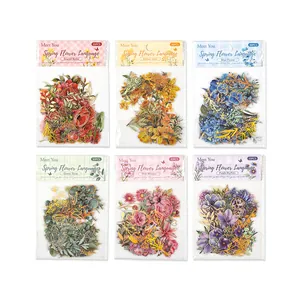 6 packs set of vintage gold foil floral PET decorative stickers for scrapbooking and DIY craft