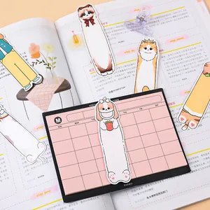 Cute cartoon animal paper bookmarks and weekly planner sticky notes set for students