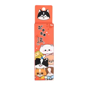 Cute cartoon paper bookmarks set featuring adorable dog and cat illustrations in orange box