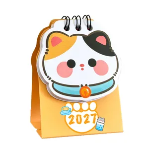 2027 Cute Cat Mini Desk Calendar Cartoon Tabletop Decoration for Student Study Office