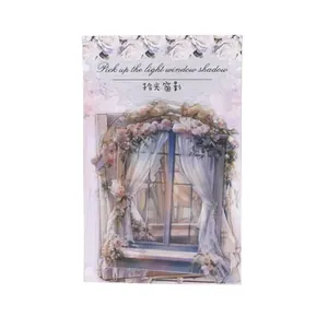 Adesivi per finestre PET vintage con motivi floreali per scrapbooking e DIY