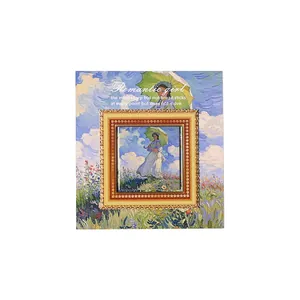 Marque-page vintage en métal doré avec peinture à l'huile impressionniste classique