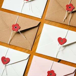 Bolsa de Sobre de Papel Kraft Retro Con Cierre de Cuerda Carpeta Para Tarjetas Facturas Oficina Suministros Escolares