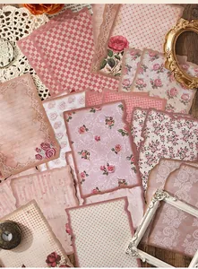 Surtido de papeles vintage para álbumes de recortes con motivos de rosas y encajes.