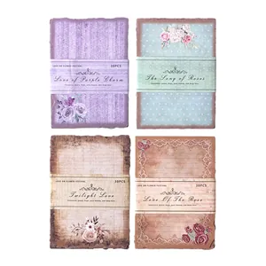 Set de papel decorativo vintage floral para scrapbooking y fondos de diario DIY.