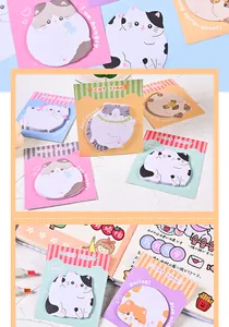 Variety pack of cute cartoon cat shaped sticky notes for journaling and scrapbooking