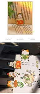 Set of cute cartoon cat metal bookmarks for book lovers and students
