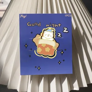 Cute cat metal bookmark with Good night sleeping theme display card