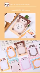 Collection of cute cartoon cat-shaped sticky notes in various cat breeds and colors