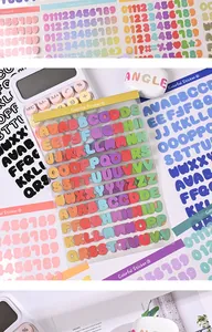 Bunte PET-Buchstabenaufkleber mit 3D-Effekt für DIY-Scrapbooking und Basteldekoration