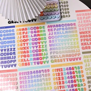 Niedliche Alphabet Nummer Papier Aufkleber Bonbon Verlaufsfarben Für Scrapbooking DIY Journal Tagebuch Dekoration Schüler