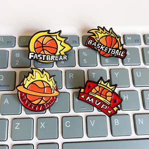 Basketball MVP Brooch Sport Enamel Pins Zinc Alloy Badge For Backpack Clothes Fastbreak Flame Basketball Pin Accessory For Men Women Jewelry Gift