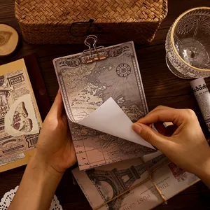 Retro vintage map theme memo pads for scrapbooking DIY journaling and paper craft