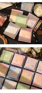 Gedetailleerde weergave van esthetische plaknotities met vuurwerkpatroon in zachte pastelkleuren